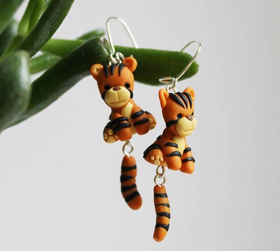 Polymer clay animals earrings