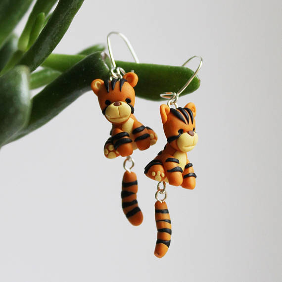 Polymer clay animals earrings