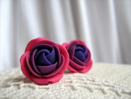 Check this Polymer clay colored roses jewelry, you might like it!