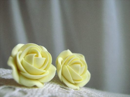 Polymer clay colored roses jewelry - FIMO DIY