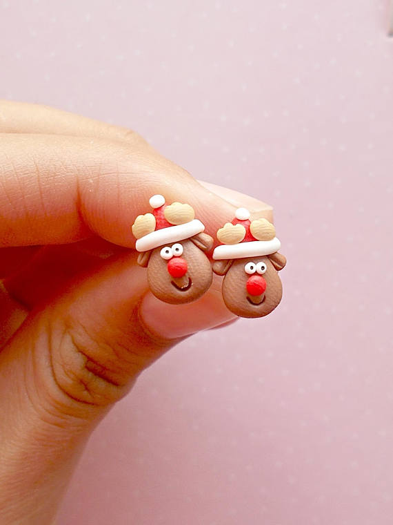 Polymer clay Christmas earrings ideas