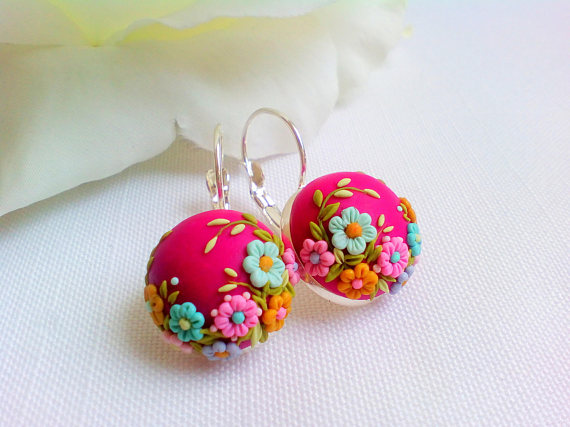 Adorable polymer clay applique jewelry