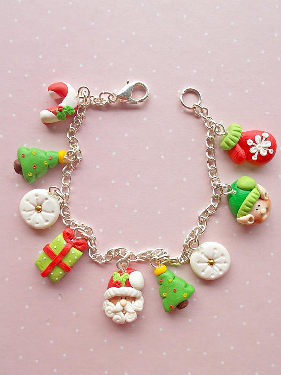 Polymer clay Christmas bracelets