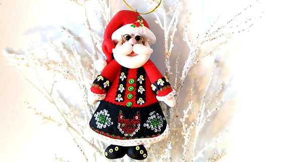 Polymer clay Christmas Santa Claus decorations