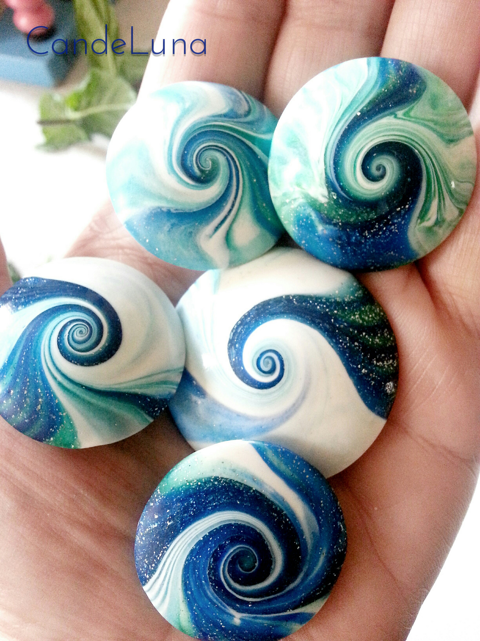 Polymer clay lentil beads