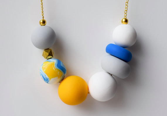 Polymer clay modern chunky necklace ideas