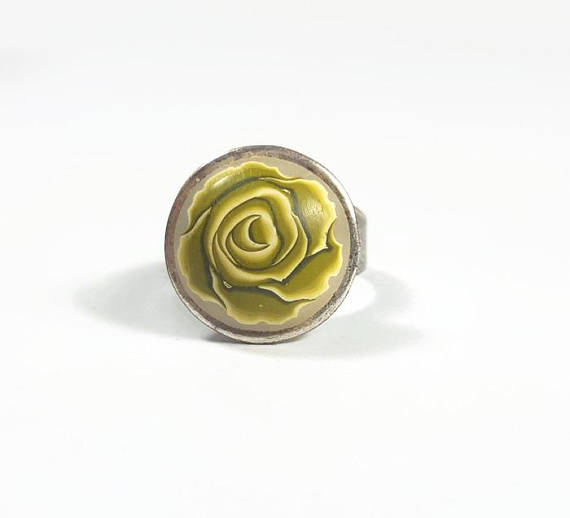 Polymer clay rose cane ring ideas