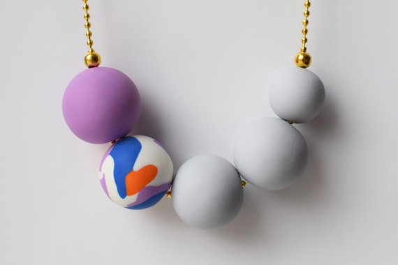 Polymer clay modern chunky necklace ideas