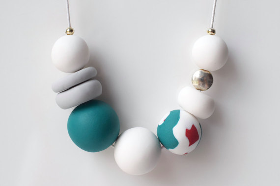 Polymer clay modern chunky necklace ideas