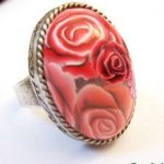 Big ring, Oval ring, Statement ring, Adjustable ring, Floral statement ring, Red roses ring, Roses ring, Floral ring, Chic gift for teens