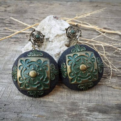 Polymer clay bohemian jewelry