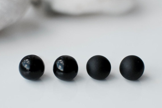 Black studs, Matte black earrings, Earrings for men, Unisex, Matte black studs, Round studs, Black stud earrings, Mens earrings, Ball studs