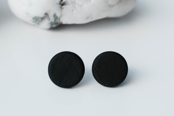 Black studs, Matte black earrings, Earrings for men, Unisex, Matte black studs, Round studs, Black stud earrings, Mens earrings, Mens studs