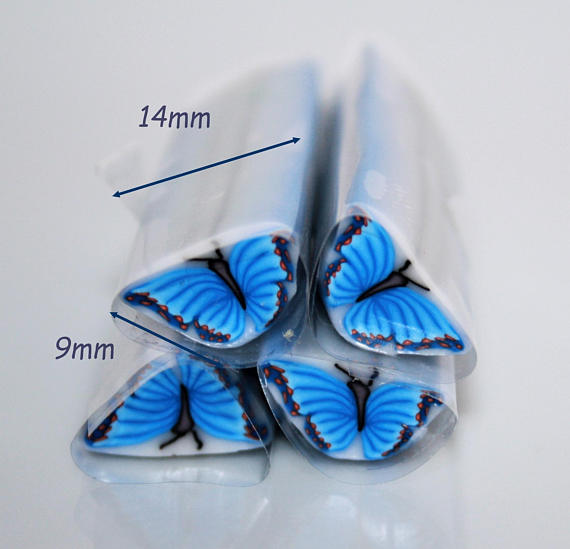 Blue Butterfly / Raw polymer cane