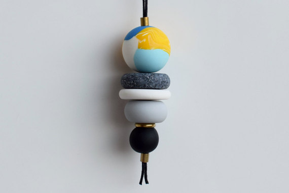 Polymer clay beaded minimalist necklace ideas