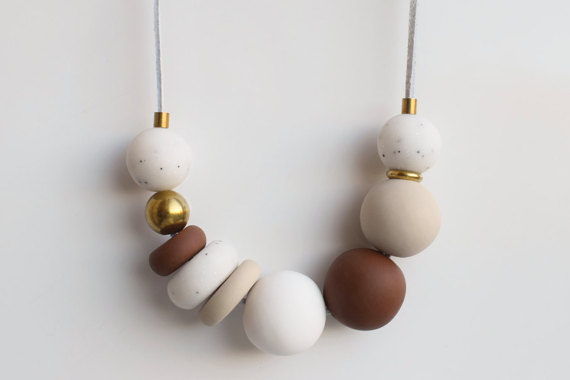 Polymer clay modern chunky necklace ideas