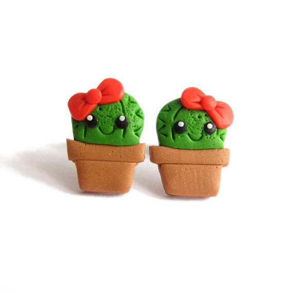 Polymer clay funny studs