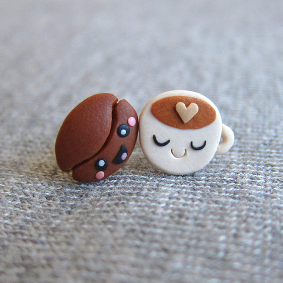 Polymer clay funny studs