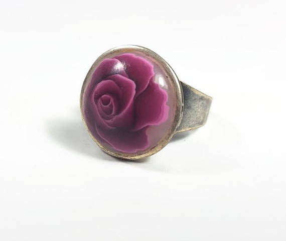 Polymer clay rose cane ring ideas