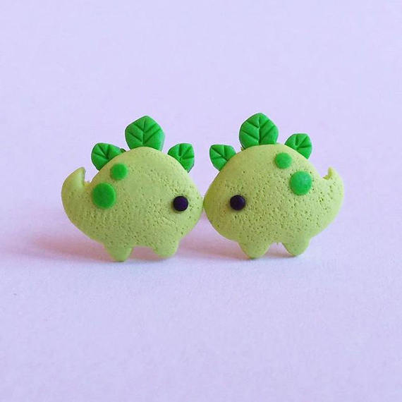 Polymer clay funny studs