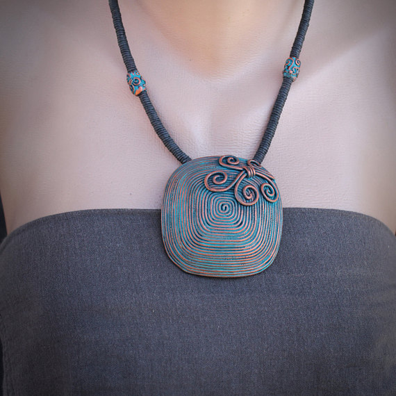 Polymer clay bohemian jewelry