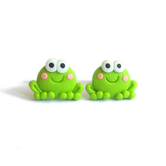 Polymer clay funny studs