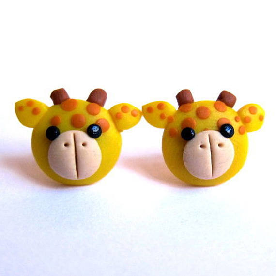 Giraffe Earrings, Yellow Earrings, Animal Earrings, Animal Jewelry, Girls Earrings, Childrens Earrings, Childrens Jewelry, Gifts For Kids