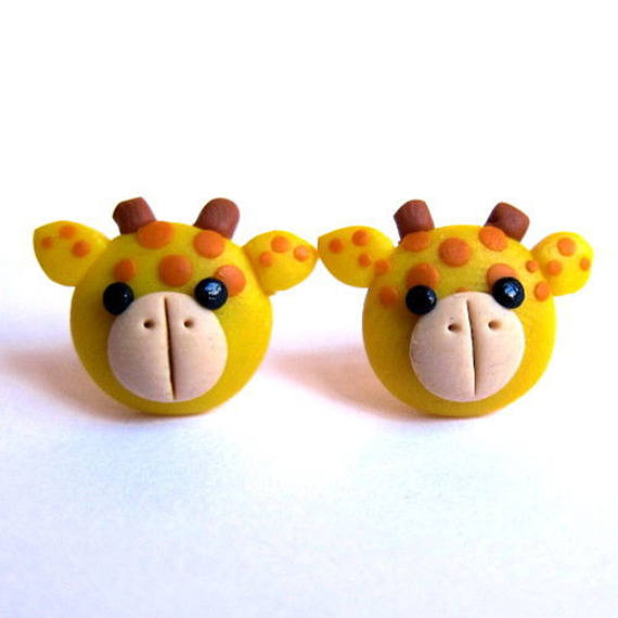 Polymer clay funny studs