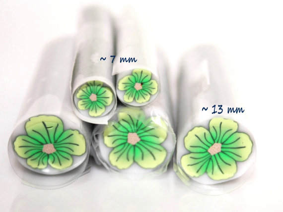 Green Tropical Flower Polymer Cane