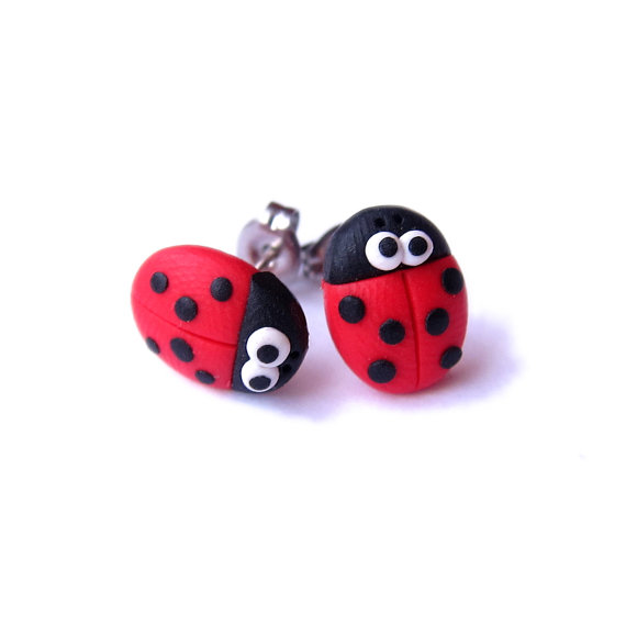 Polymer clay funny studs