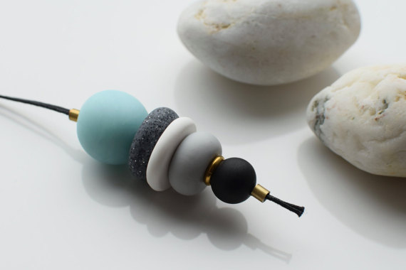 Polymer clay beaded minimalist necklace ideas