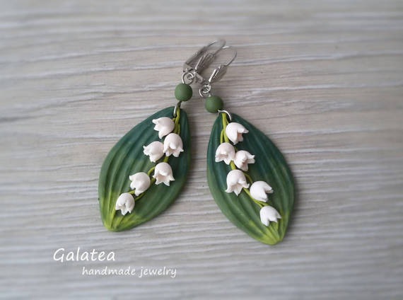 Polymer clay floral earrings