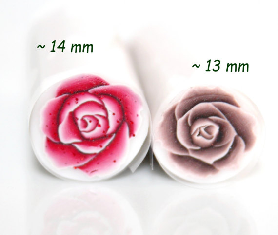 Metallic Pink or Bronze Rose Polymer Cane