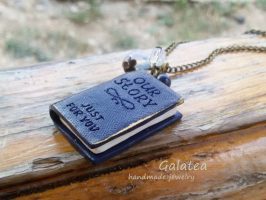 Polymer clay mini book jewelry