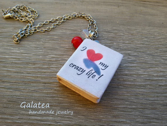 Mini Book necklace Miniature book pendant Tiny book jewelry Book Lovers Gift for Reader White book geek Charms Librarian jewelry Book lover,Polymer clay mini book jewelry