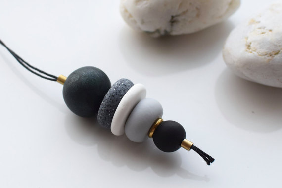 Polymer clay beaded minimalist necklace ideas