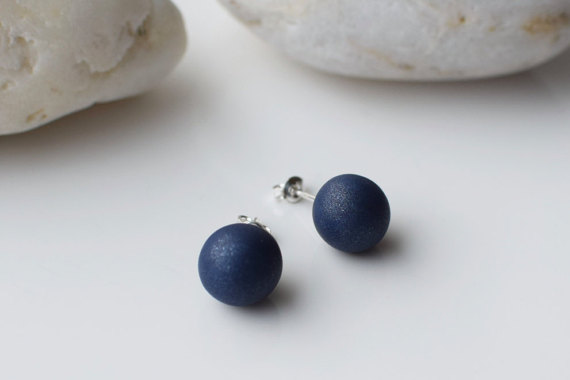 Polymer clay simple ball earrings