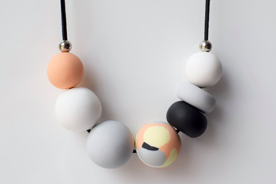 Polymer clay modern chunky necklace ideas