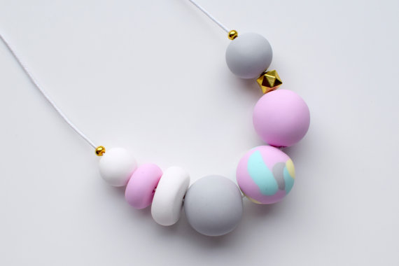 Polymer clay modern chunky necklace ideas