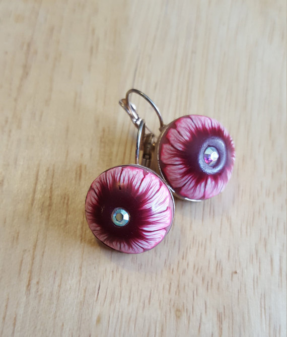 Polymer clay canes earrings