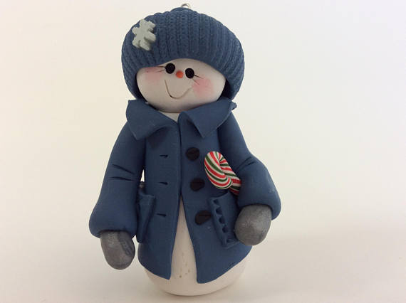 polymer clay snowman winter decorations