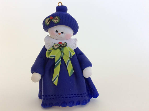 Great selection of polymer clay snowman winter decorations