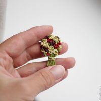 Check this Polymer clay miniature bouquet brooch, you might like it!