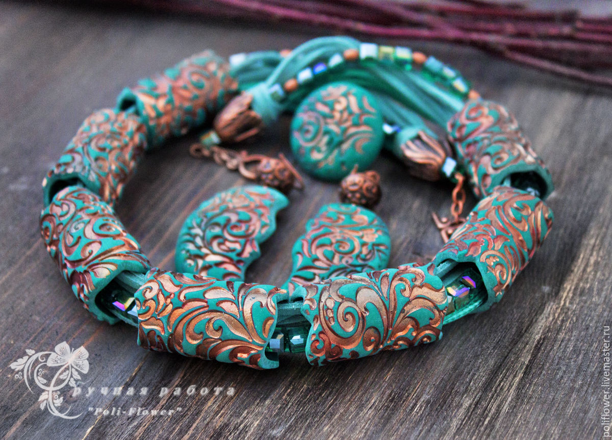 Polymer clay tube necklace outlet