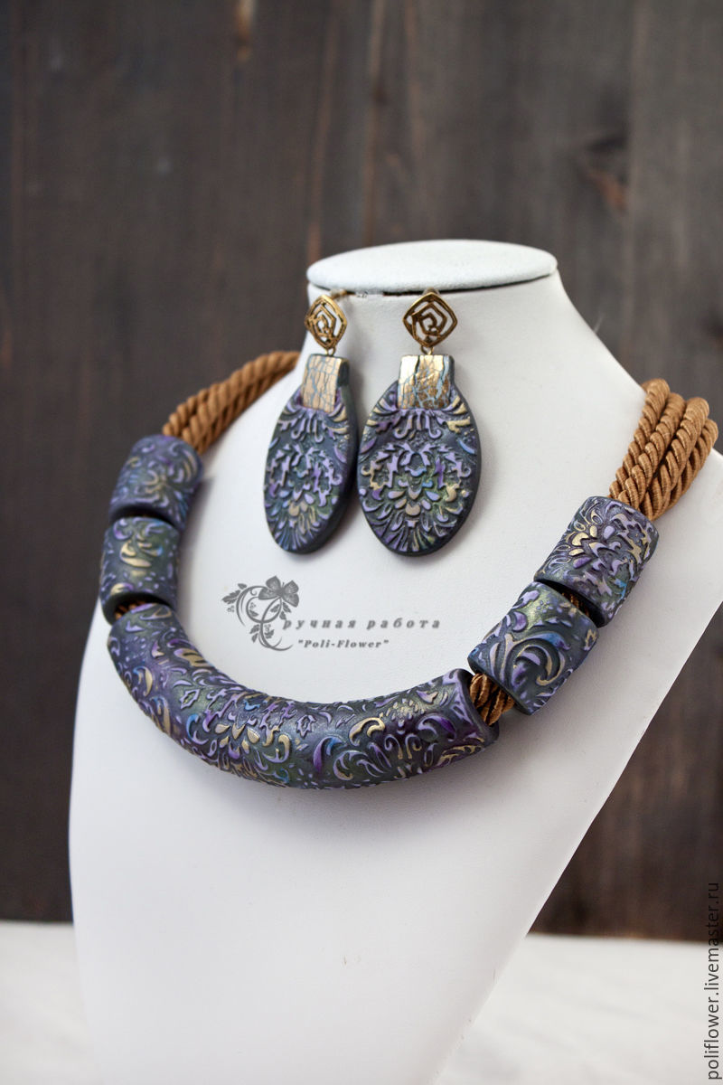 Polymer clay tube necklace outlet