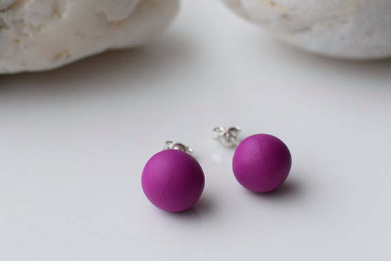 Polymer clay simple ball earrings