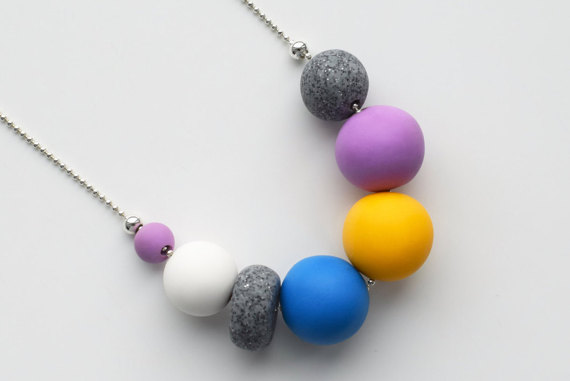 Polymer clay modern chunky necklace ideas