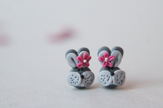 Rabbit Earrings - Rabbit Handmade Earrings - Easter Earrings - Rabbit Earrings - Earrings for Rabbit Lovers - Easter Gift - Eater Bunnies