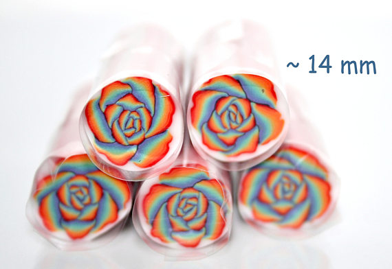 Rainbow Rose Polymer Cane