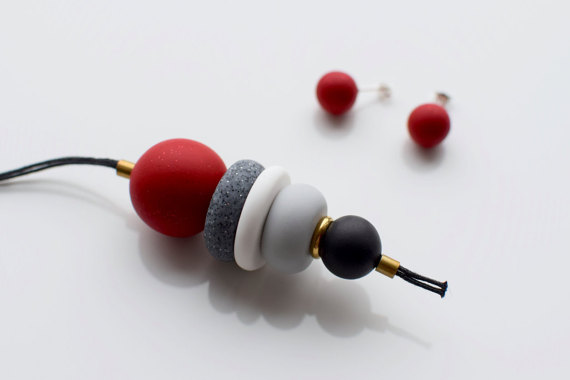 Polymer clay beaded minimalist necklace ideas